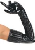 Oberarmlange Lack-Handschuhe, gesteppt