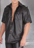 Leder-Jeanshemd, 1/4Arm