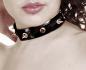 Mobile Preview: Halsband Latex Schmal mit Spikes aus Metall