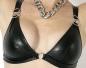 Preview: Schwarzer Kunstleder BH von Patrice Catanzaro Detail*