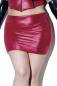 Preview: Weinroter Stretch-Minirock Wetlook matt von Coquette XXL Preview: Weinroter Stretch-Minirock Wetlook matt von Coquette XXL