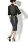 Preview: Catanzaro Halbarm Bluse Evocharme mit Kunstleder zu schmalem Midirock *