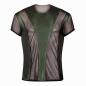 Mobile Preview: Schwarz-grünes Herren Shirt Netz transparent Wetlook khaki