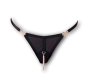 Preview: Damenstring Paresse von Catanzaro schwarz transparent und rosègold verziert