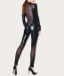 Preview: Catsuit Cassiope Wetlook strassbesetztes Netz