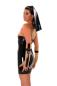 Preview: Latex Nonnenkostüm mit Haube und Armstulpen Preview: Latex Nonnenkostüm mit Haube und Armstulpen
