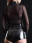 Preview: Damen Shirt Langarm mit Stulpen und Rollkragen Schwarz halb transparent *