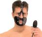 Preview: Halbmaske aus Spaltleder mit Latexknebel