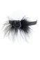 Mobile Preview: Schwarzes Satin Halsband -Black Rose- mit Flauschfedern