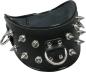 Preview: Halsband mit Metall Spikes aus Spaltleder geformt