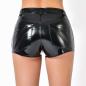 Preview: Catanzaro Damen Shorts Safari Lack Schwarz mit Taschen und Bund