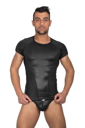 Herren T-Shirt schwarz figurbetont Uomo Eros Veneziani