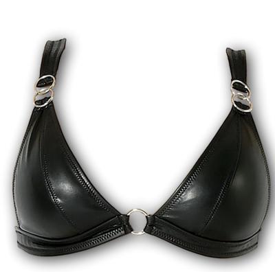 Catanzaro BH schwarzes Kunstleder mit Metallringen