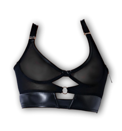 BH-Top Luxure Schwarz Kunstleder Netz