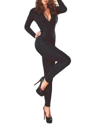 Stretch Catsuit ouvert mit Reissverschlüssen Ledapol