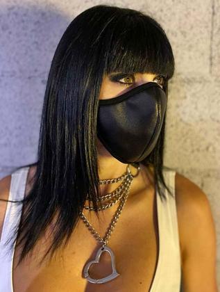 Fetish-Maske Mund-Nasenschutz schwarz Kunstleder