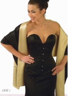 SB3 Satin/Jacquard-Stola Bolero, beidseit. tragbar