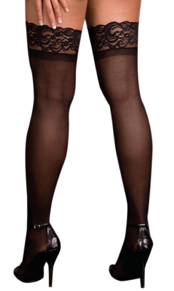 Strapsstrümpfe Feinnetz mit Spitzenrand Schwarz Dreamgirl Strapsstrümpfe Feinnetz mit Spitzenrand Schwarz Dreamgirl
