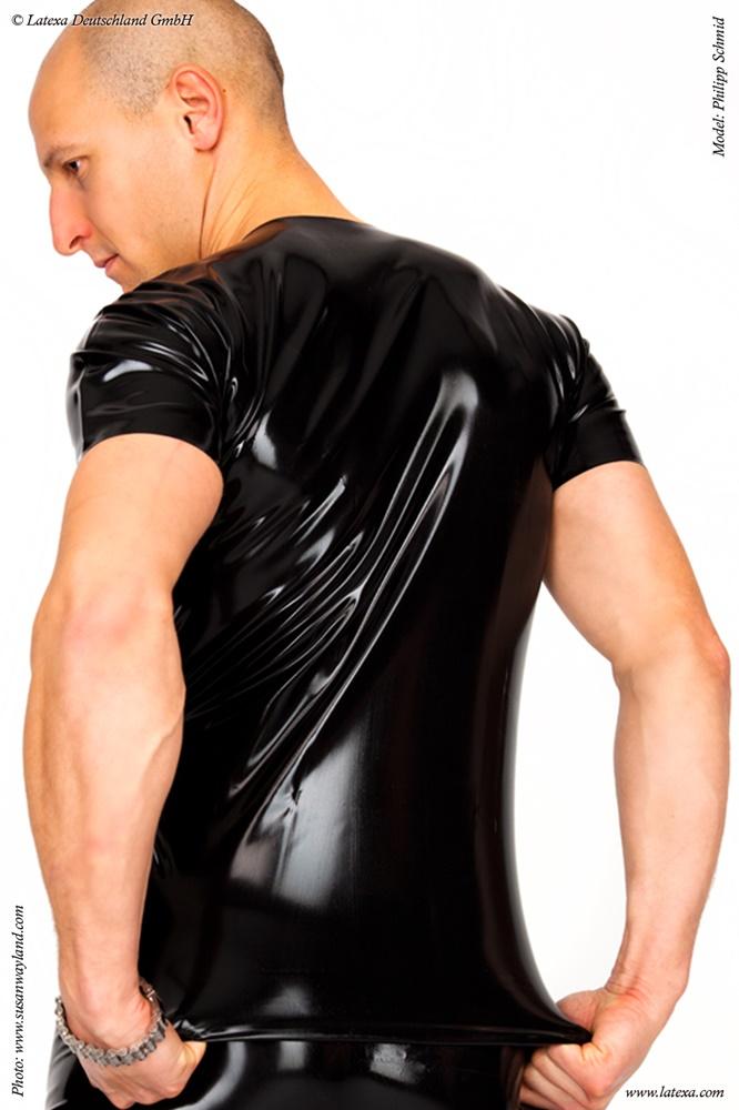 Langes Latexshirt mit 1/4 Arm hinten