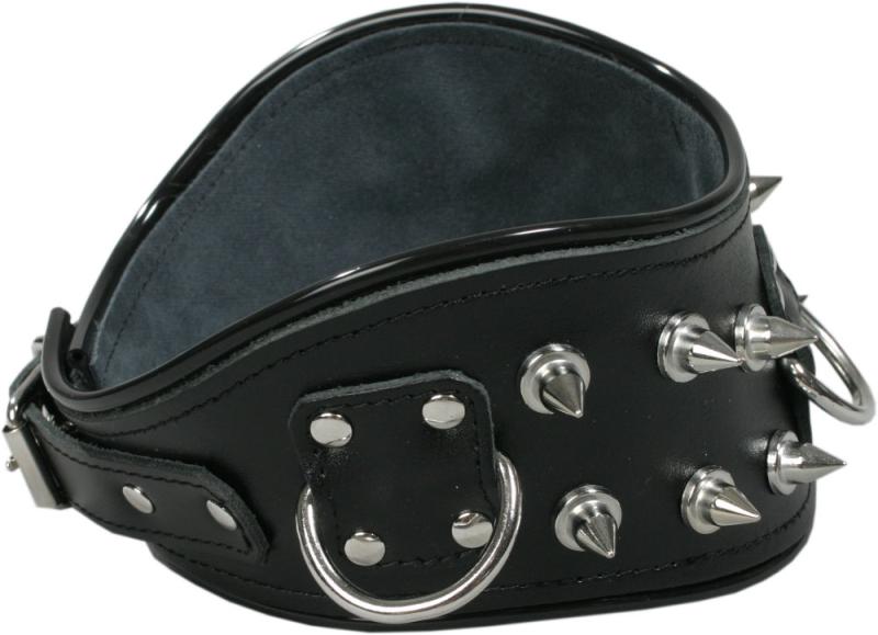 Ledapol Halsband mit Spikes Spaltleder geformt