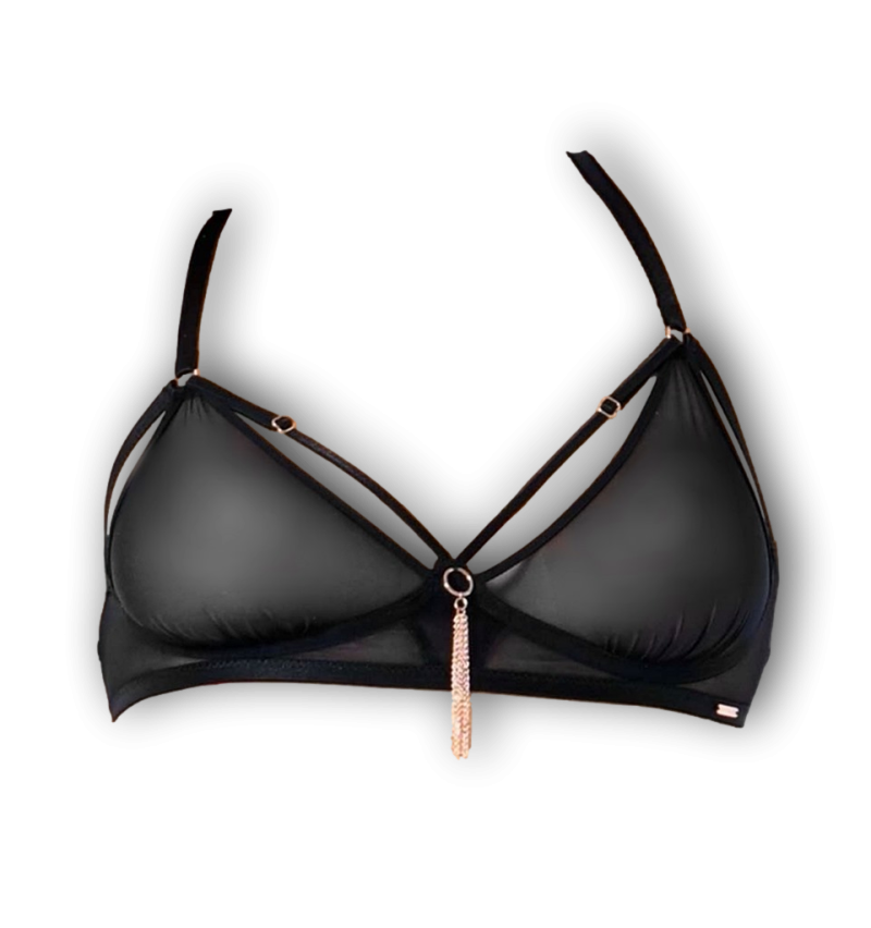 Bügel-BH Paresse schwarz transparent mit Stretchriemchen Bügel-BH Paresse schwarz transparent mit Stretchriemchen