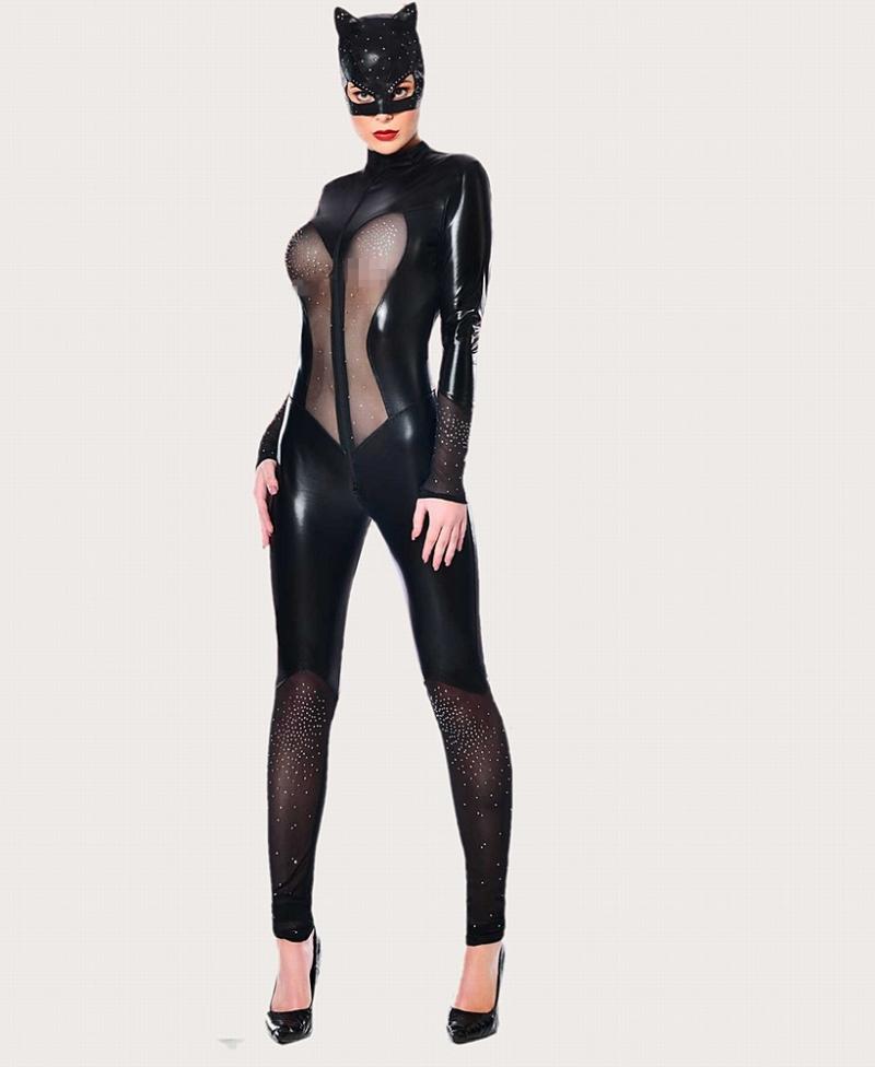 Catanzaro Catsuit Wetlook Netz mit Strass Catanzaro Catsuit Wetlook Netz mit Strass