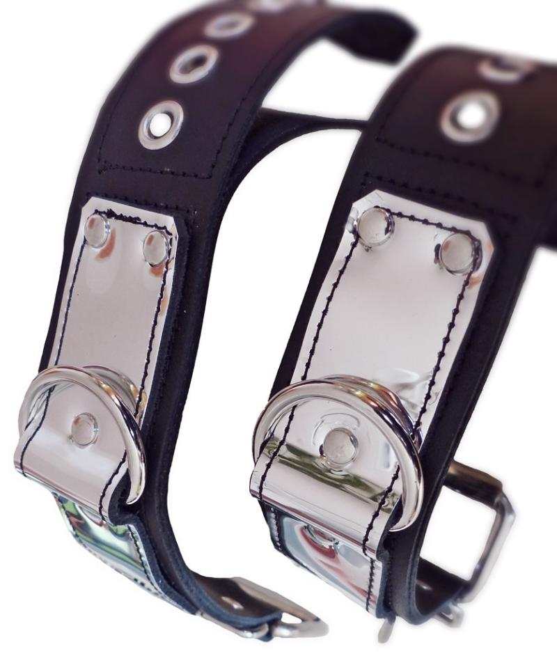 Leder Armbänder (Paar) mit Hologrammfolie