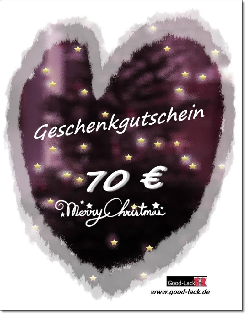 Weihnachtsgutschein 70 € Good-Lack