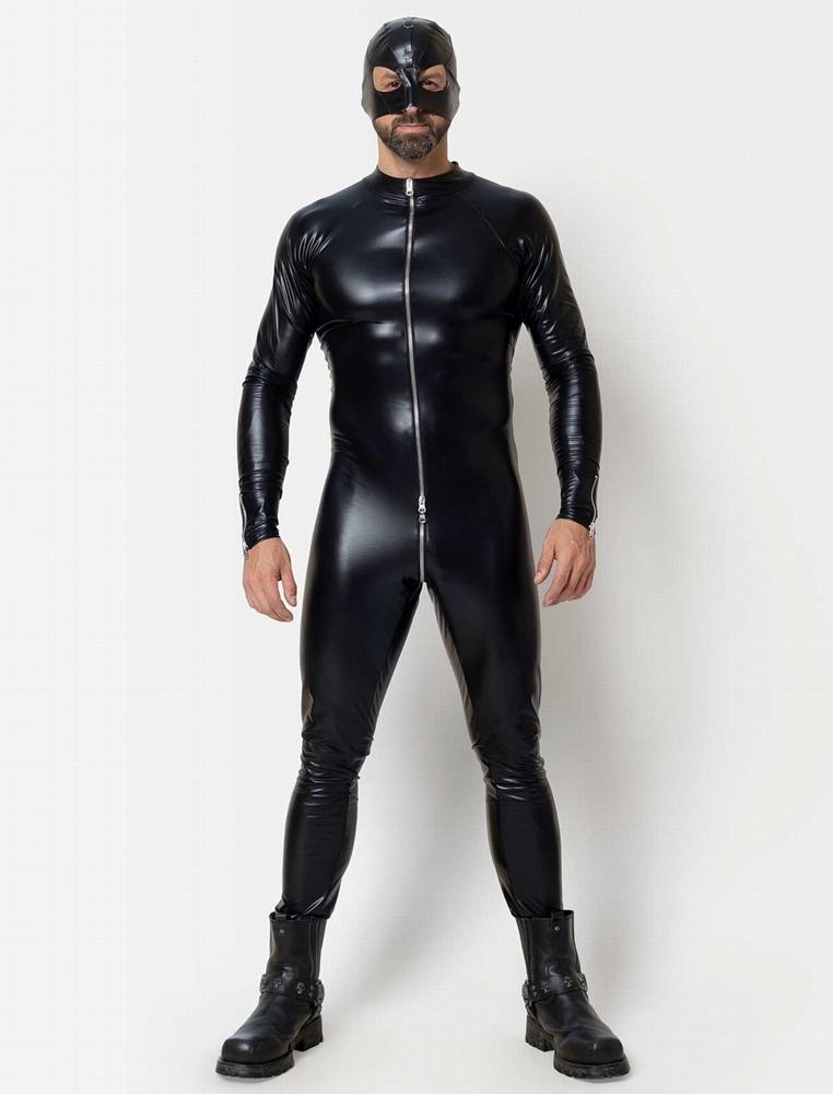 Wetlook Herren Overall mit 3-Wege-Reißverschluss zu einer Maske* Wetlook Herren Overall mit 3-Wege-Reißverschluss zu einer Maske*