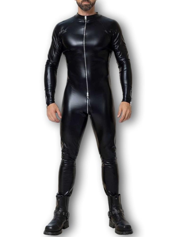 Wetlook Herren Catsuit Ross schwarz mit 3-Wege-Reißverschluss Wetlook Herren Catsuit Ross schwarz mit 3-Wege-Reißverschluss