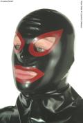 Latex Vollmaske mit Kontrast Mund- und Augenöffnungen