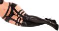 Wetlook Strümpfe mit Bund und Strapsen Coquette schwarz