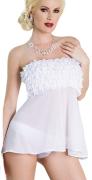 Burlesque Netz Babydoll Rüschen Schwarz oder Weiß